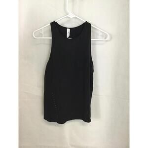 [278]Lululemon Tank Top Size 6 Black Mesh Back Laser Cut Athletic Yoga Running